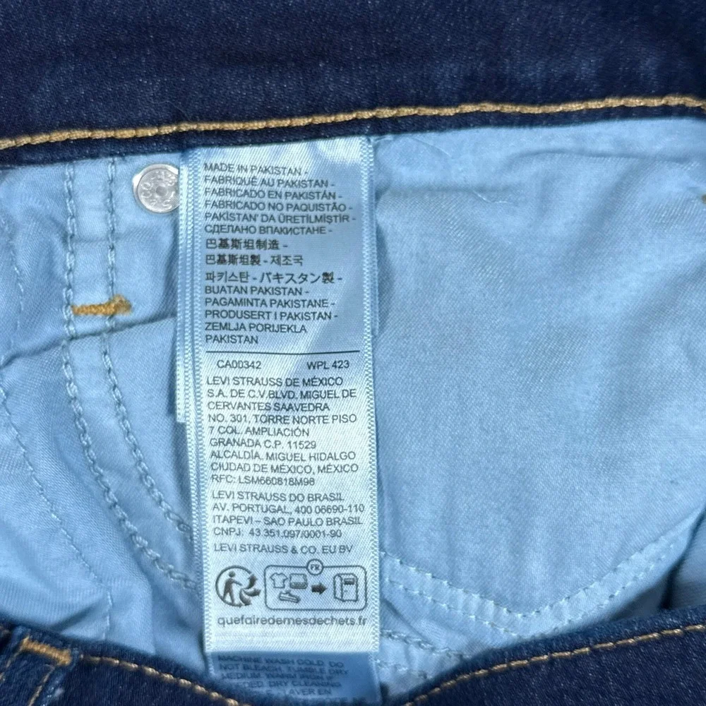 Levis Jeans Womens 30 Blue 318 Shaping Wide Leg Dark Wash High Rise Denim Retro - Picture 8 of 11